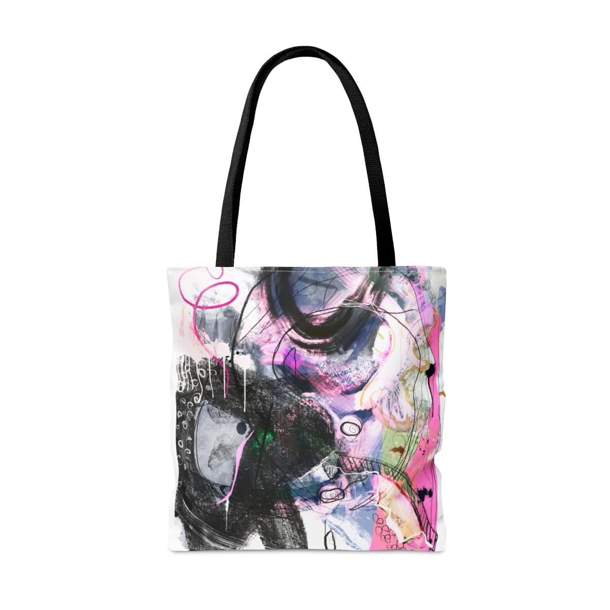 Tote Bag Abstract Paint Design Purple - Image 2