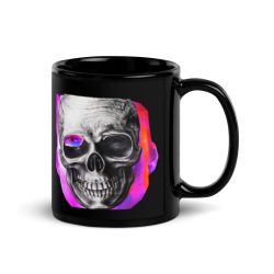 Skull Neon Colours Black Glossy Mug