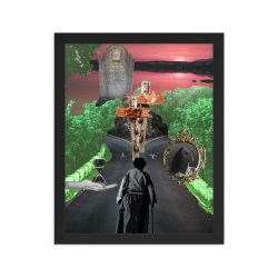 'For You To Decide ' Framed poster, Digital Collage, Ageism, Memento Mori Art