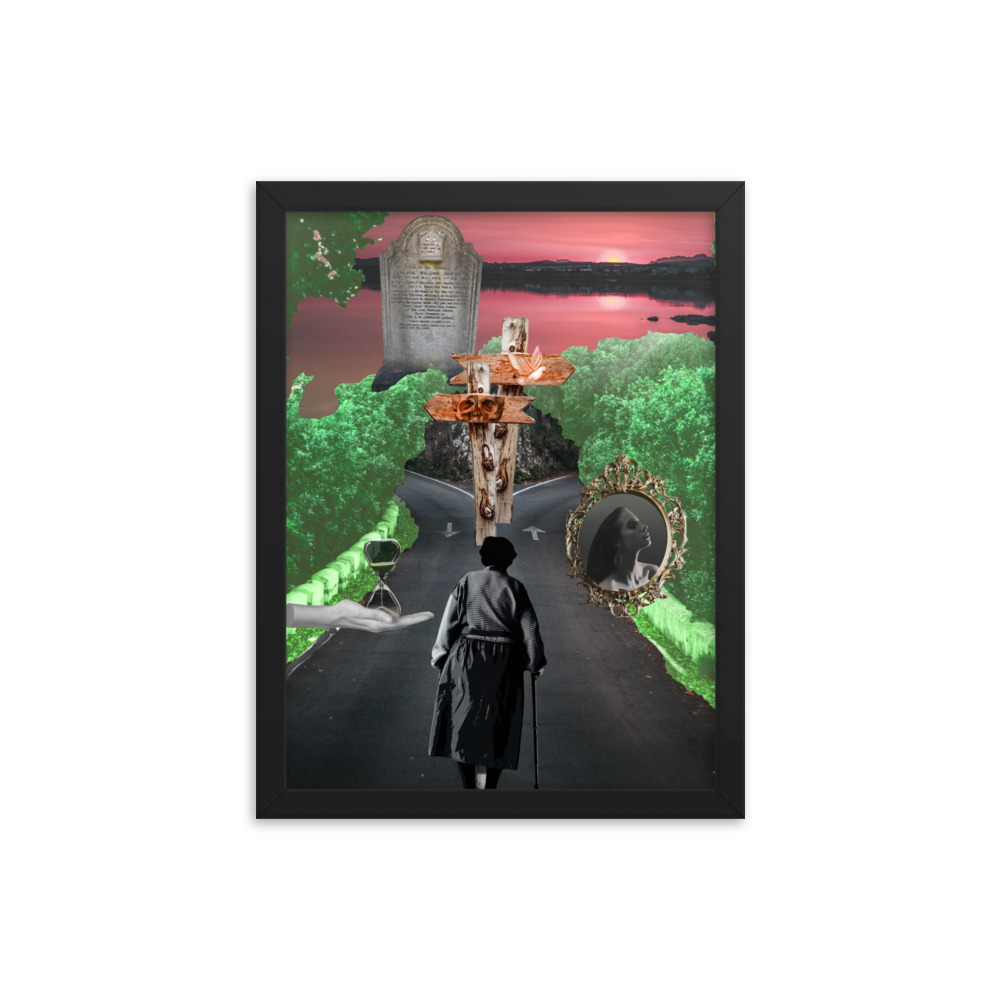 'For You To Decide ' Framed poster, Digital Collage, Ageism, Memento Mori Art - Image 2
