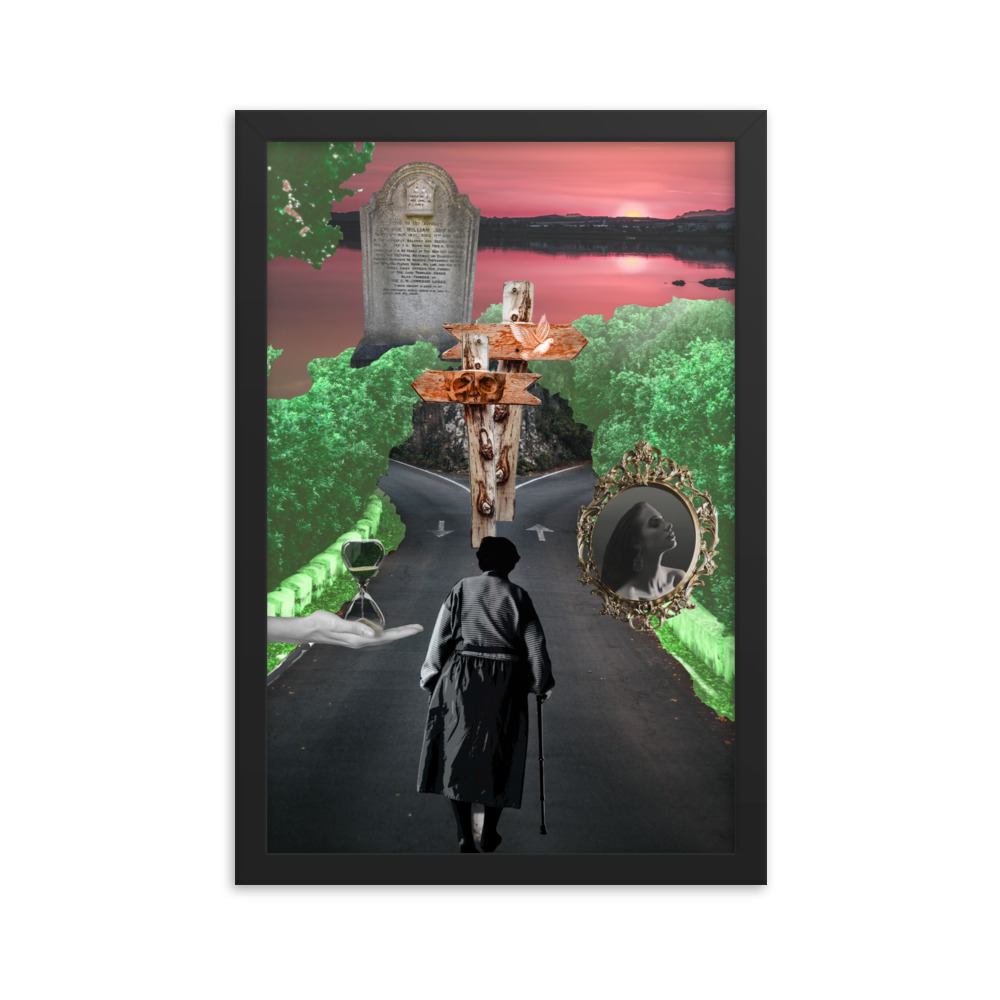 'For You To Decide ' Framed poster, Digital Collage, Ageism, Memento Mori Art - Image 3
