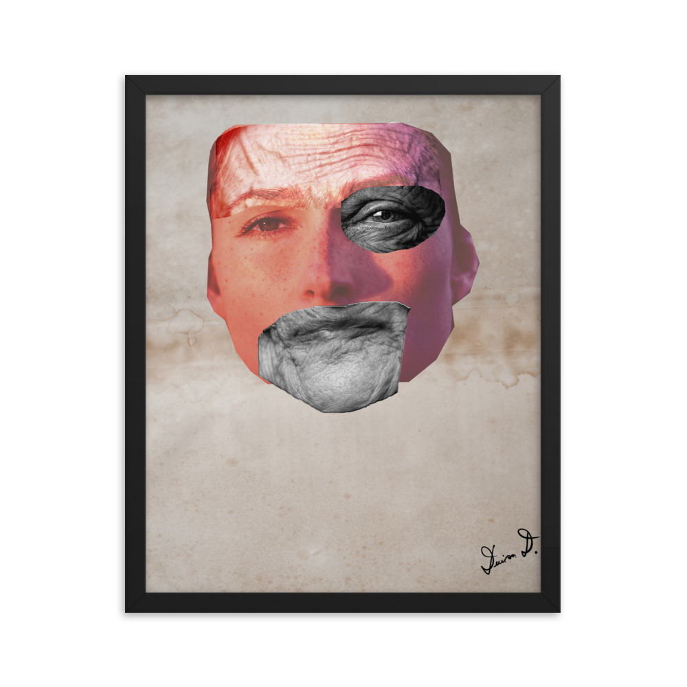 'Fear of Death And Age' Framed poster, Digital Collage, Ageism - Image 6