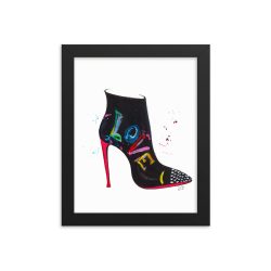 Shoe Drawing 'Love' Framed poster