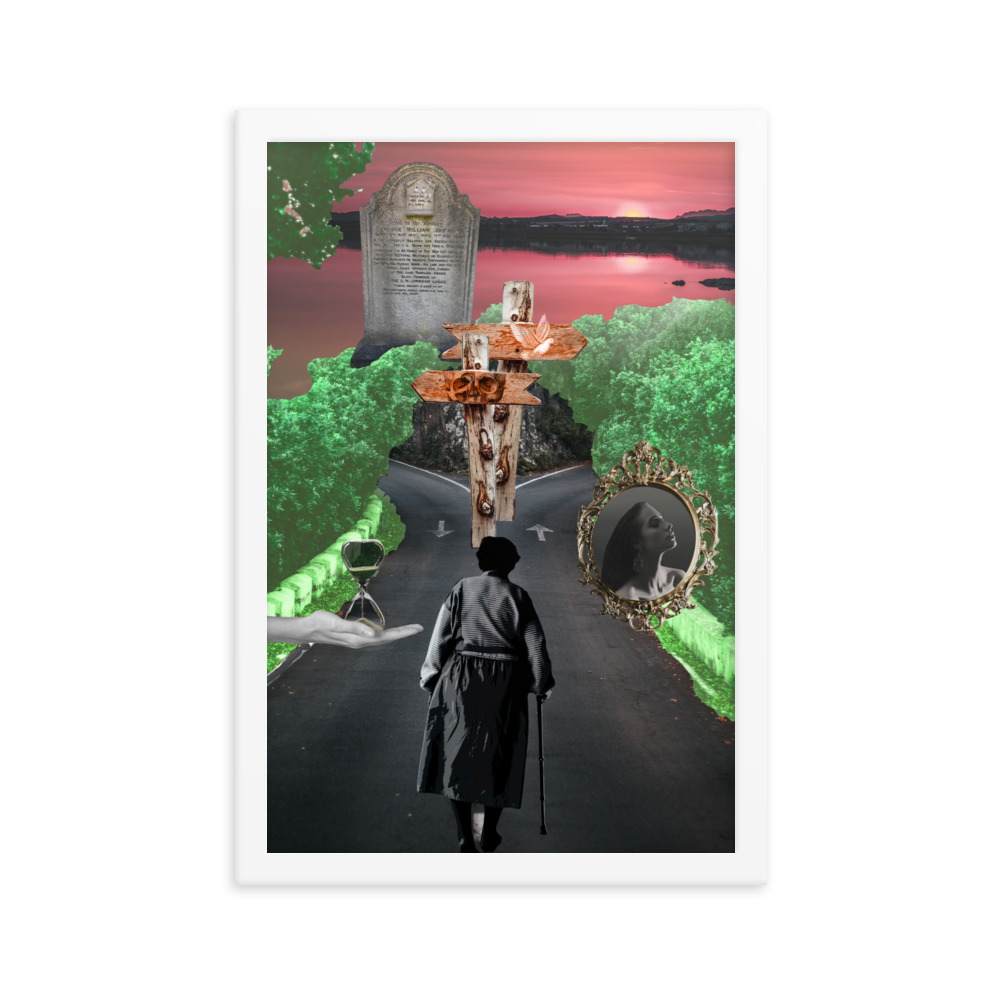 'For You To Decide ' Framed poster, Digital Collage, Ageism, Memento Mori Art - Image 6
