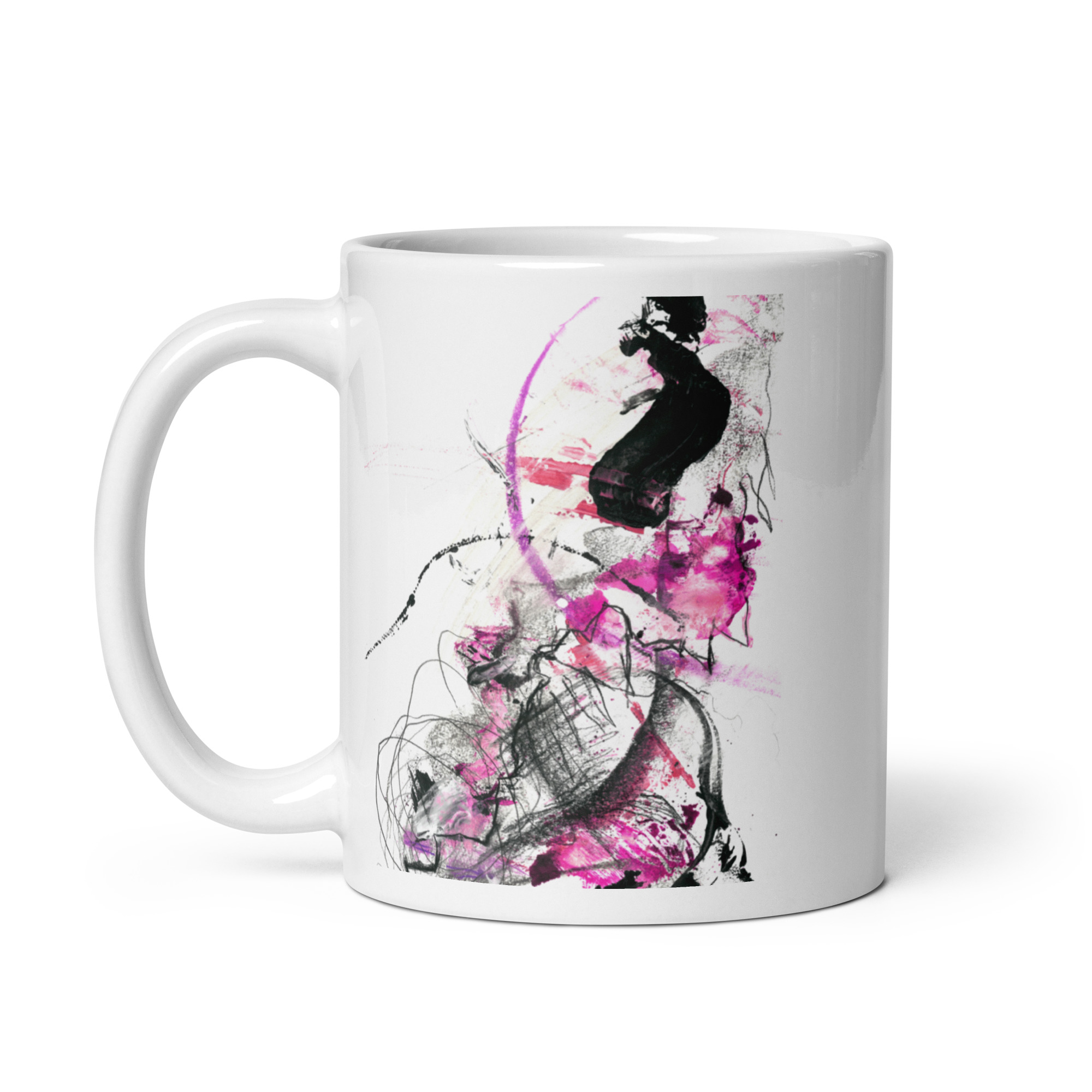 Abstract paint 'Follow Your Dreams' White glossy mug - Image 2