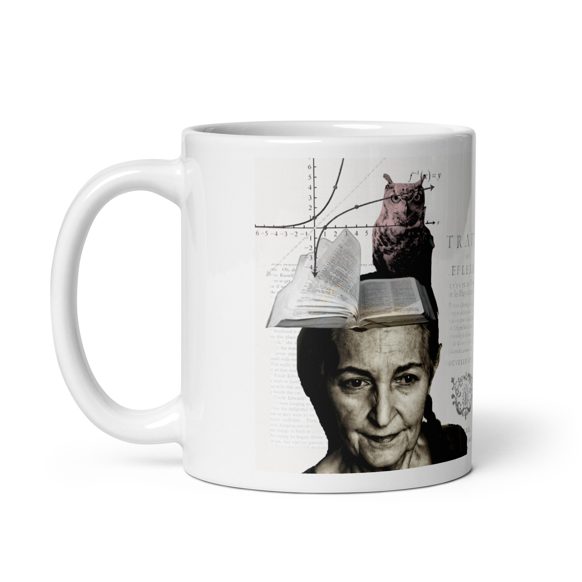 'Wisdom' Collage on White glossy mug - Image 2