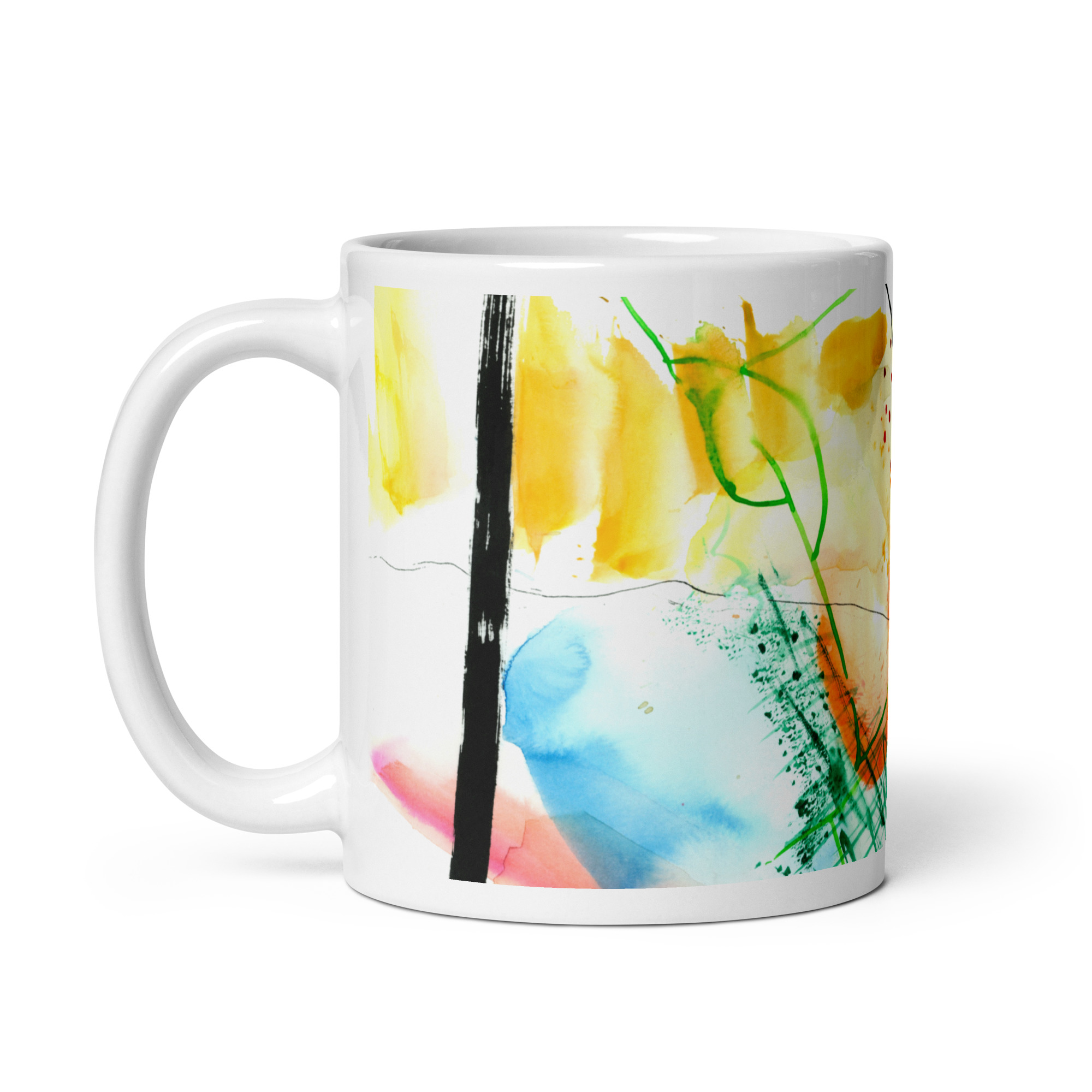 Painted Abstract White glossy mug - Image 3