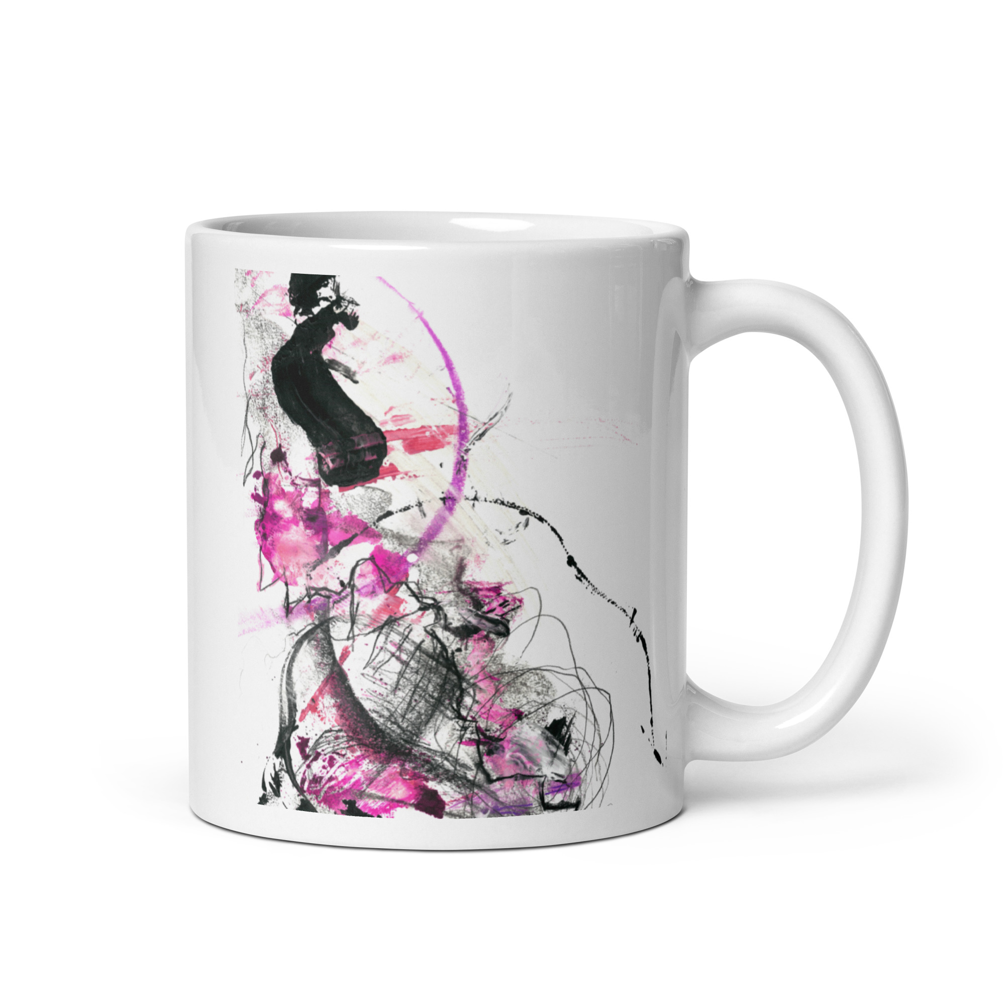 Abstract paint 'Follow Your Dreams' White glossy mug