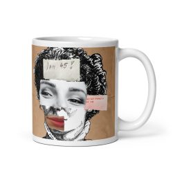 'I Don't Do Age' collage on White glossy mug