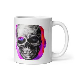 Skull Neon Colours White glossy mug