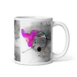Street Art Digital Drawing White glossy mug