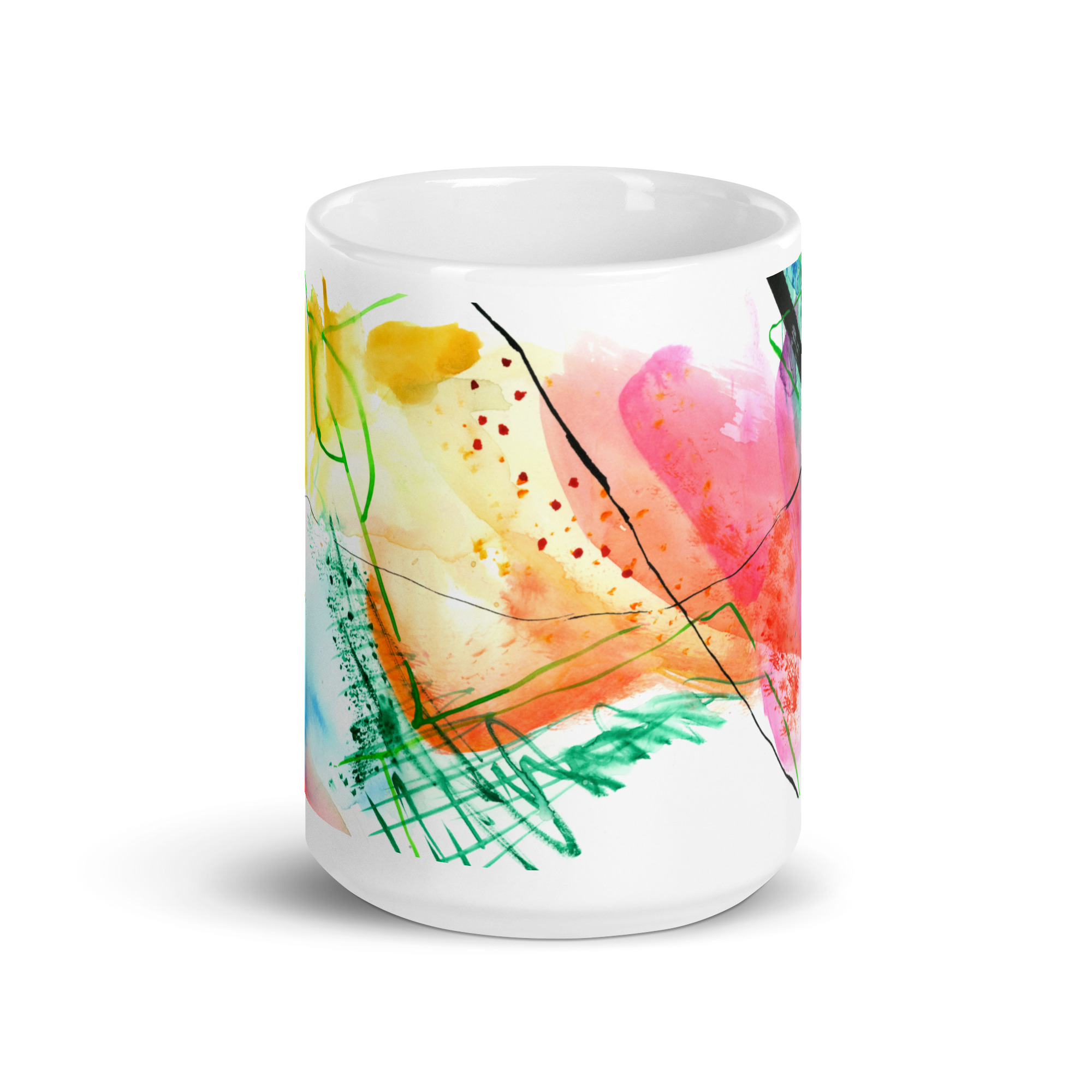 Painted Abstract White glossy mug - Image 7