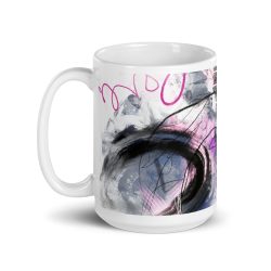 Abstract Painted Purple White glossy mug