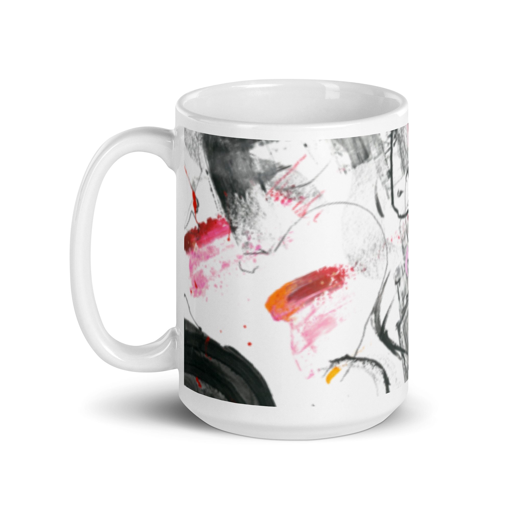Painted Abstract White glossy mug - Image 6