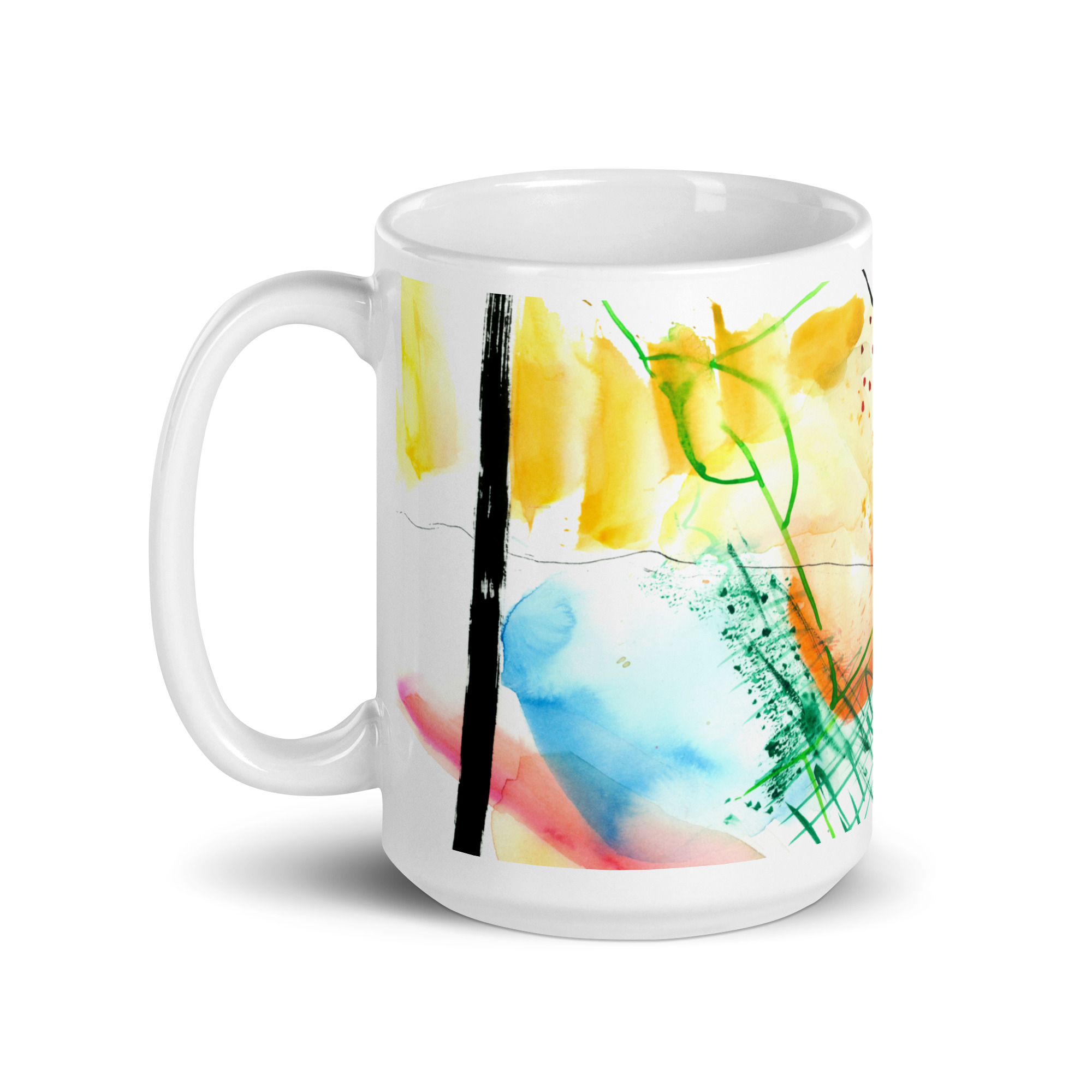 Painted Abstract White glossy mug - Image 6