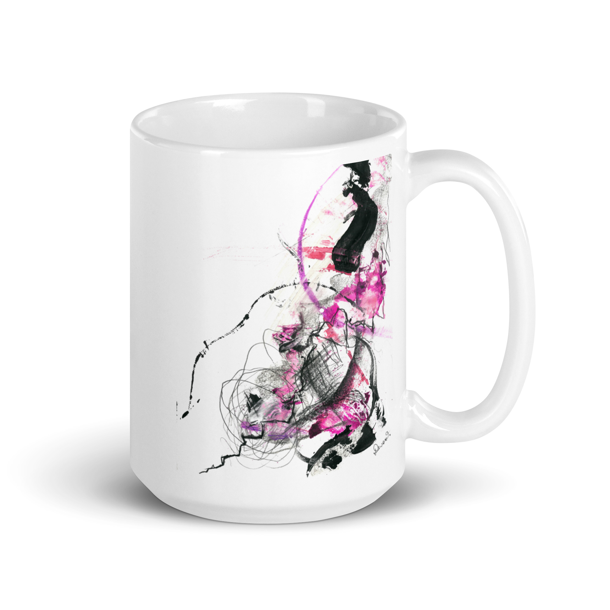 Abstract paint 'Follow Your Dreams' White glossy mug - Image 4