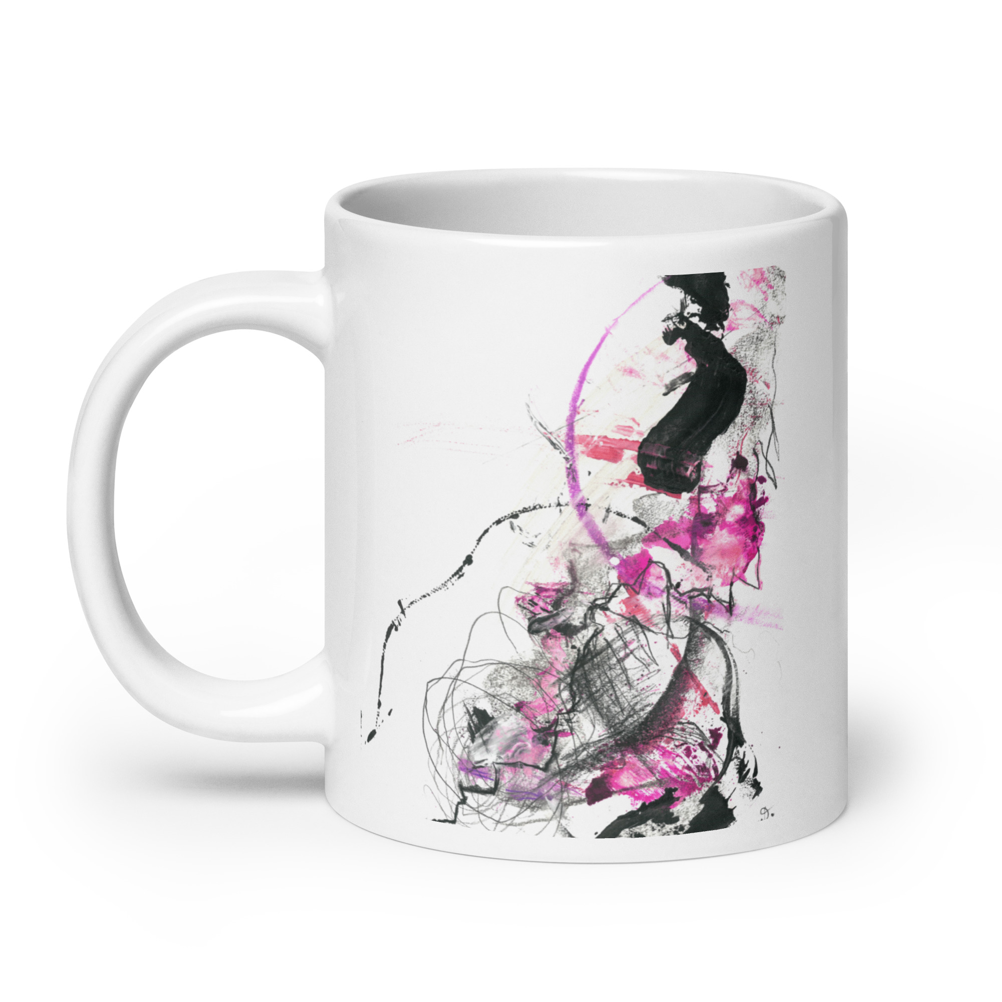 Abstract paint 'Follow Your Dreams' White glossy mug - Image 8