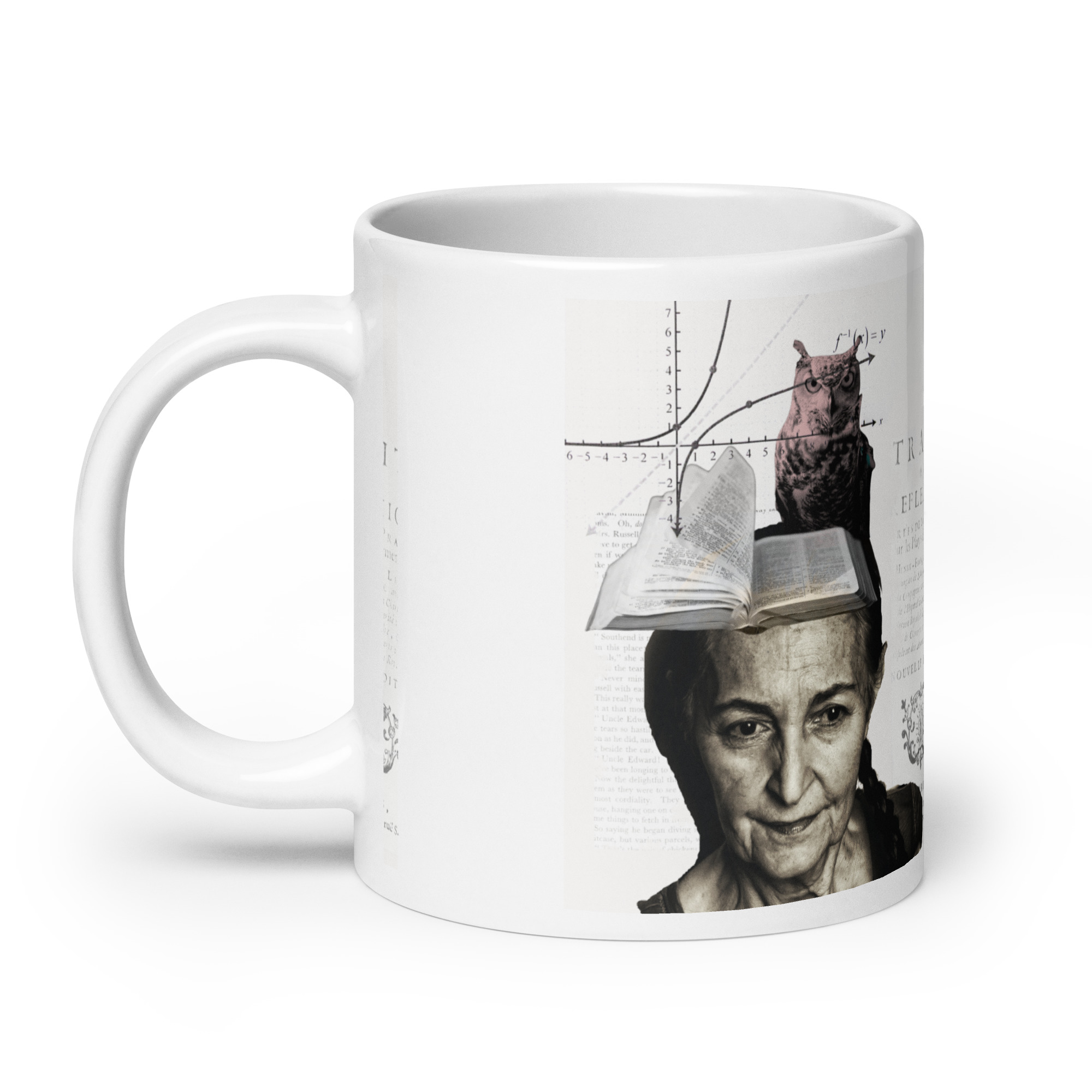 'Wisdom' Collage on White glossy mug - Image 8