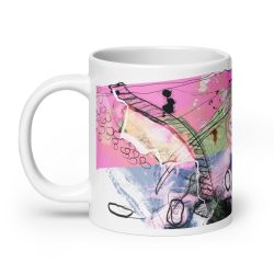 Painted Abstract White glossy mug, Digital Art