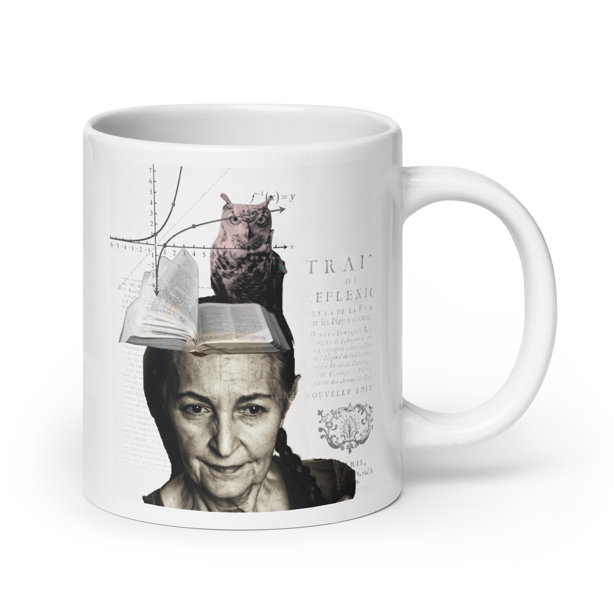 'Wisdom' Collage on White glossy mug - Image 7