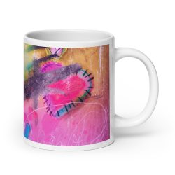 Painted Abstract Hearts Pink  glossy mug