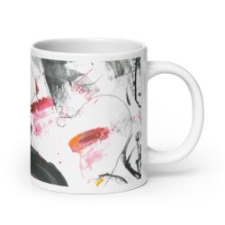 Painted Abstract White glossy mug