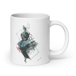 Abstract Paint 'Dancer' White glossy mug