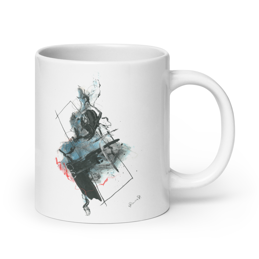 Abstract Paint 'Dancer' White glossy mug