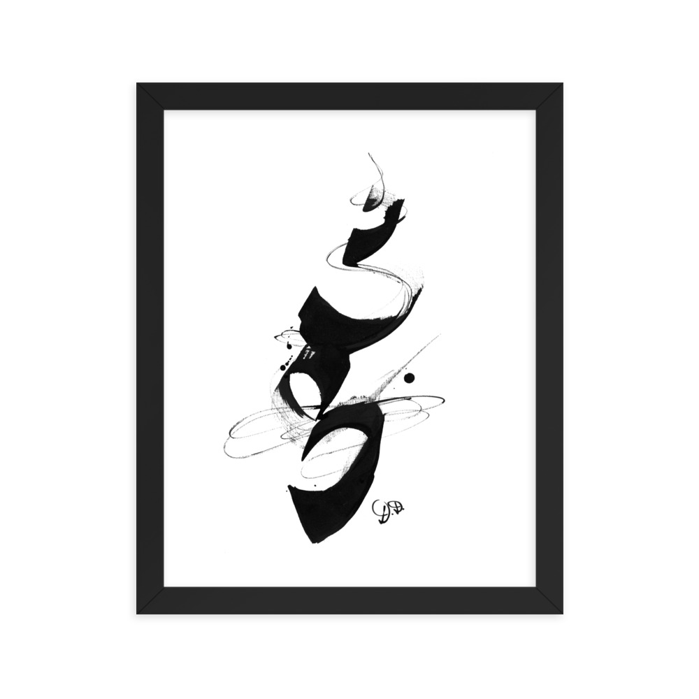 'Equilibrium' Abstract CHinese Calligraphy Drawing Framed poster - Image 5