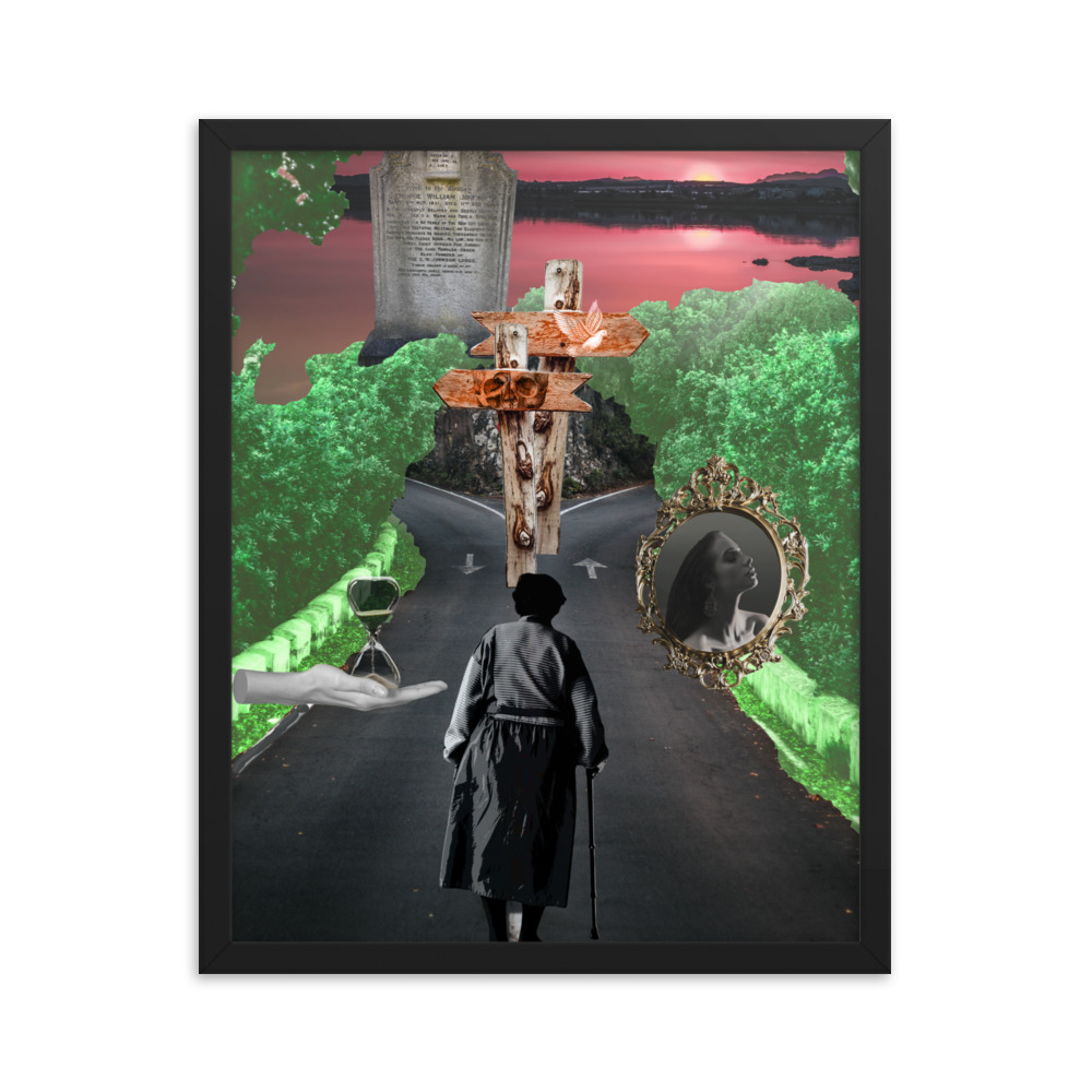 'For You To Decide ' Framed poster, Digital Collage, Ageism, Memento Mori Art - Image 8