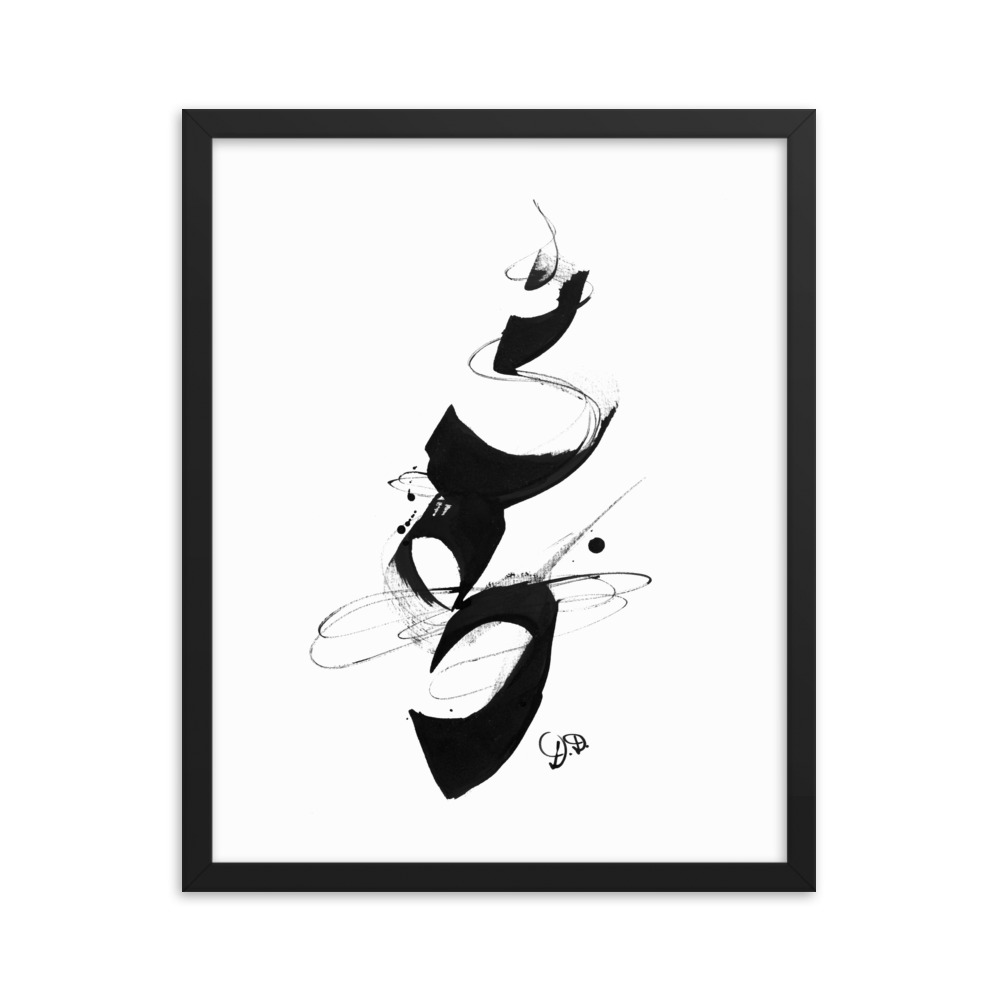'Equilibrium' Abstract CHinese Calligraphy Drawing Framed poster - Image 10