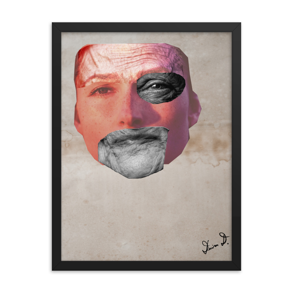 'Fear of Death And Age' Framed poster, Digital Collage, Ageism - Image 15