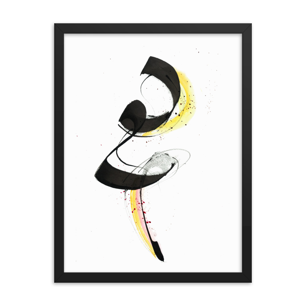 Abstract Calligraphy Painting Framed poster