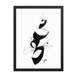 'Equilibrium' Abstract CHinese Calligraphy Drawing Framed poster