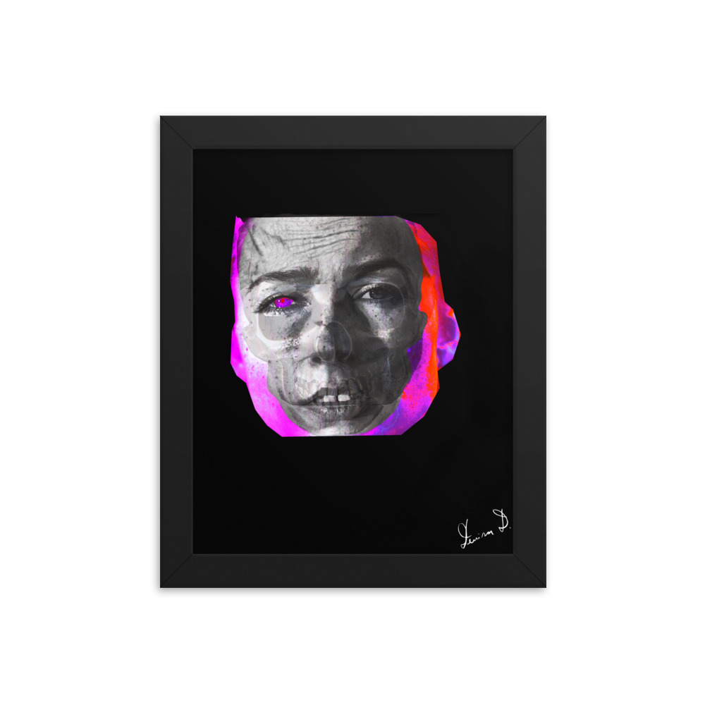 'Fear Of Age And Death II' Framed poster, Digital Collage, Neon Colours - Image 16