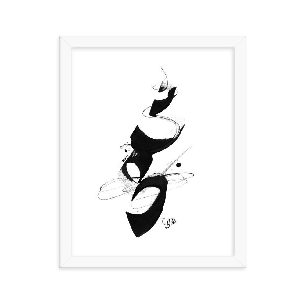 'Equilibrium' Abstract CHinese Calligraphy Drawing Framed poster - Image 16