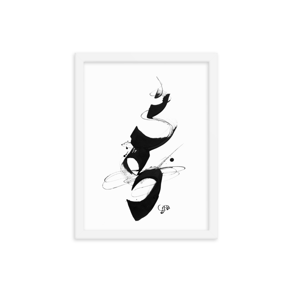 'Equilibrium' Abstract CHinese Calligraphy Drawing Framed poster - Image 17
