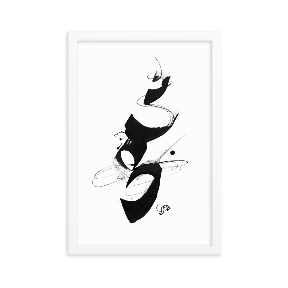 'Equilibrium' Abstract CHinese Calligraphy Drawing Framed poster - Image 18