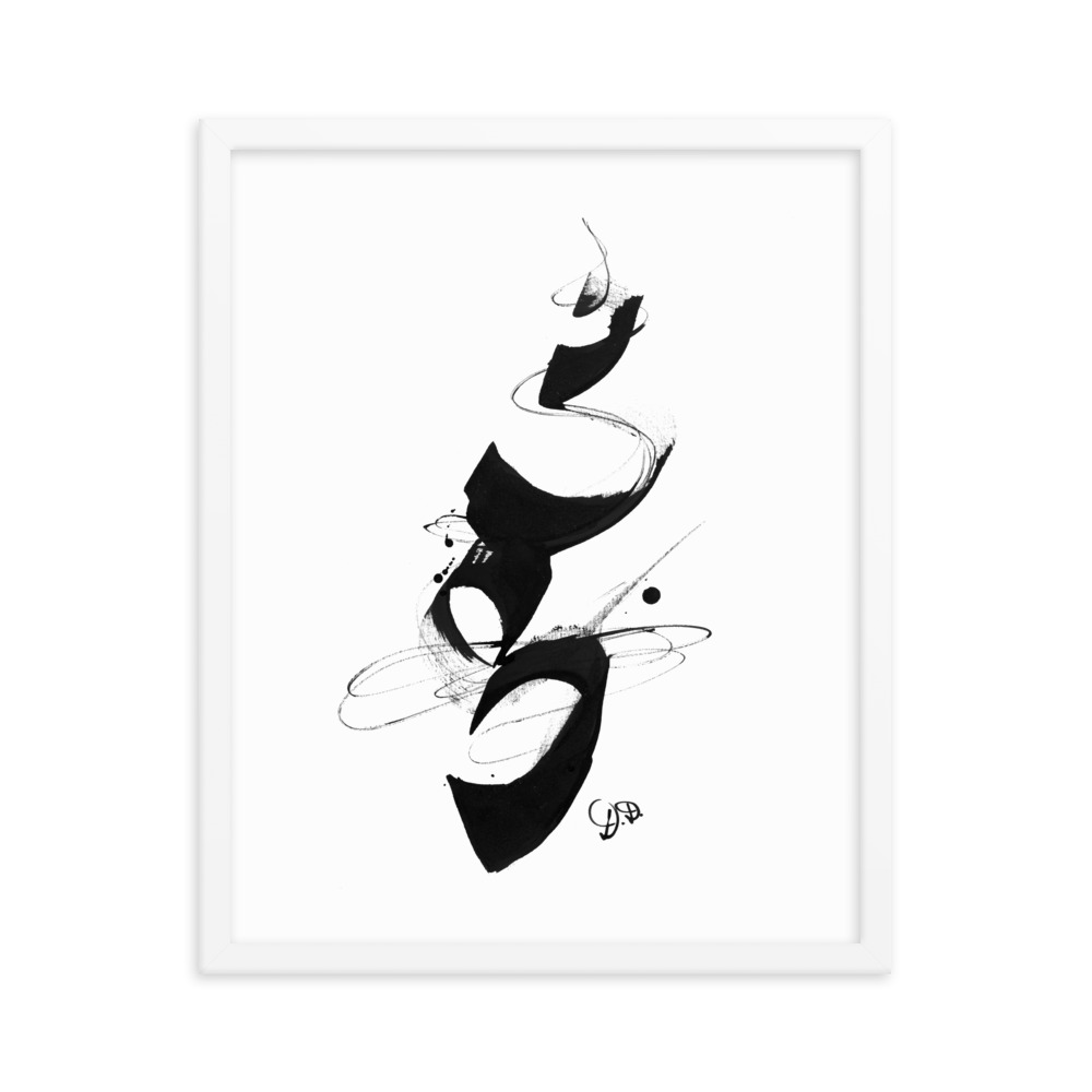 'Equilibrium' Abstract CHinese Calligraphy Drawing Framed poster - Image 21