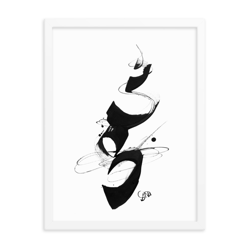 'Equilibrium' Abstract CHinese Calligraphy Drawing Framed poster - Image 23