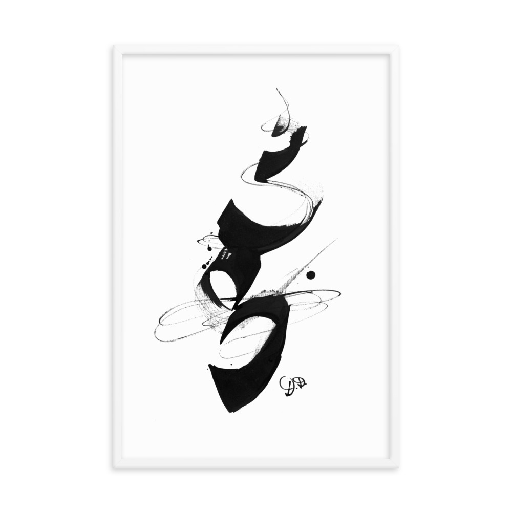 'Equilibrium' Abstract CHinese Calligraphy Drawing Framed poster - Image 24