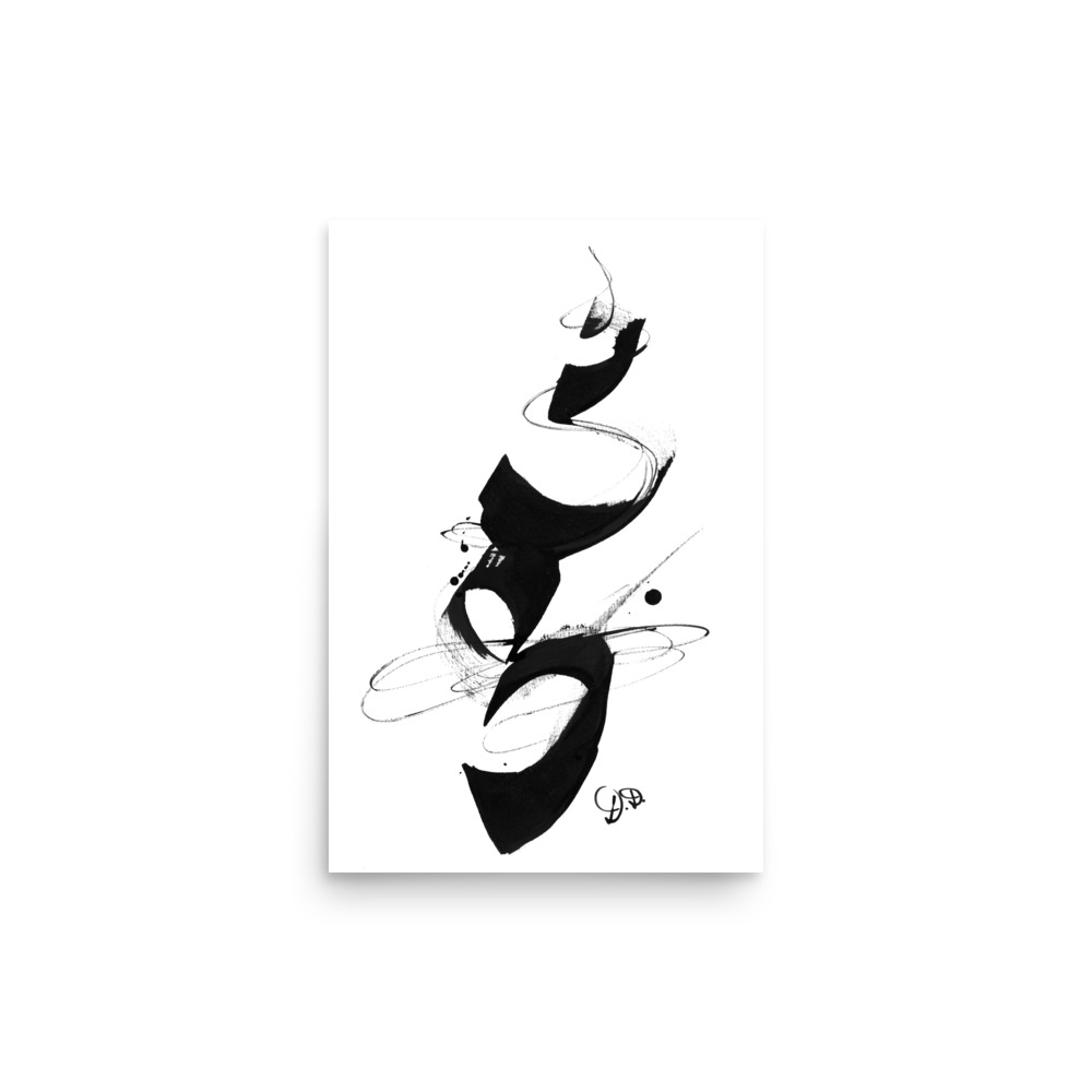 'Equilibrium' Chinese Calligraphy Abstract Poster - Image 6