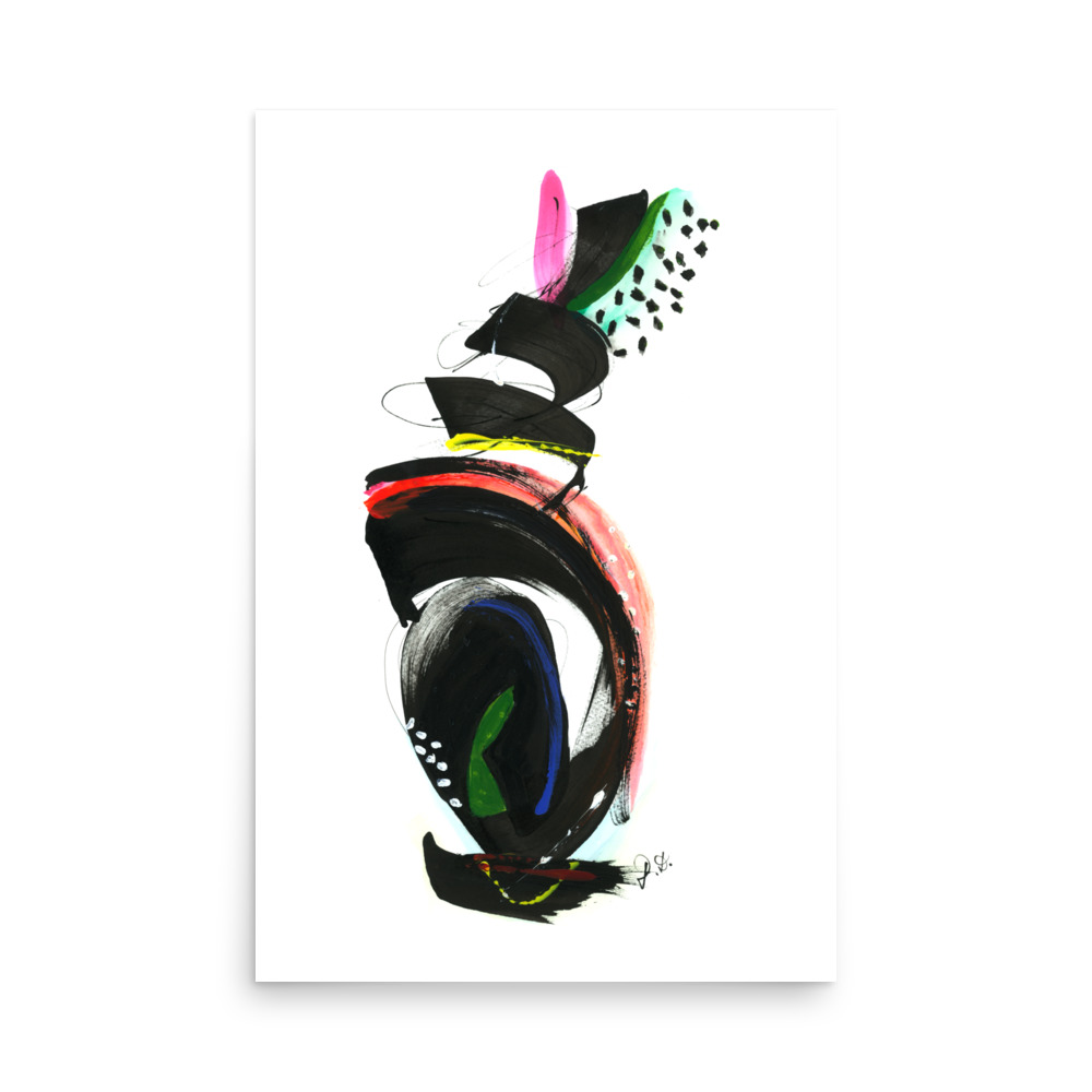 Abstract Calligraphy Ink Acrylics Paint Poster - Image 4
